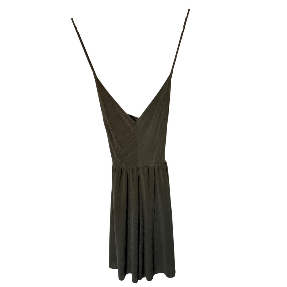 ZARA Olive Green Ribbed Spaghetti Strap V‎ Neck Romper W Collection M